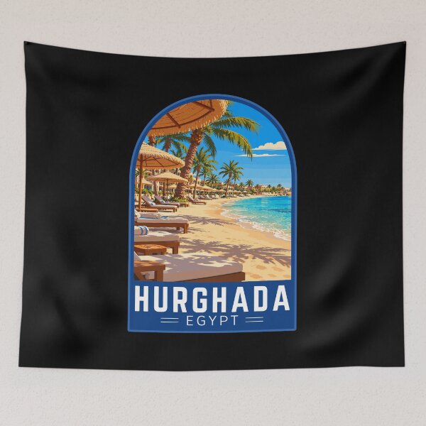Item preview, Hurghad Egypt, Vintage Travel Art Emblem designed and sold by MaateoDesign.