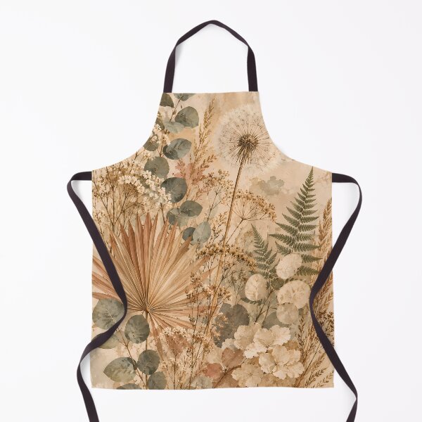 Item preview, Cottagecore Pressed Wildflower Botanical Collage Warm Beige designed and sold by Jozefin's Studio.