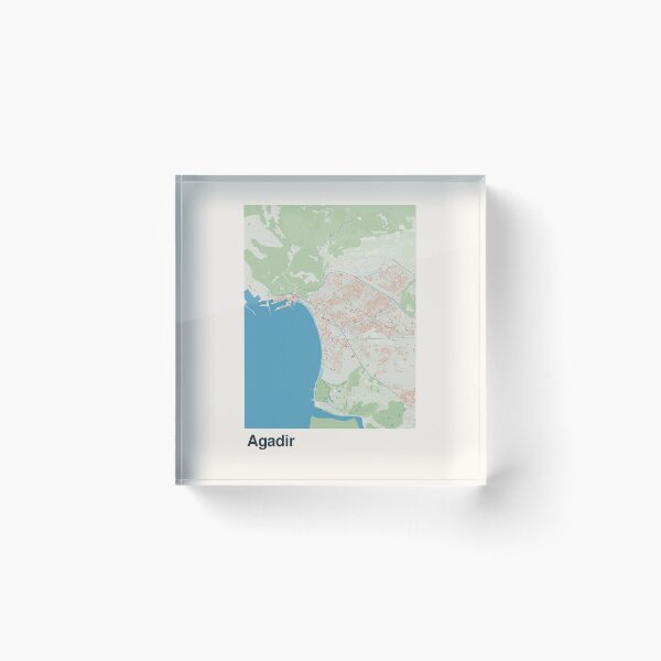 Artikelvorschau, Minimalistische Kartenkunst von Agadir entworfen und verkauft von MapsNerd.