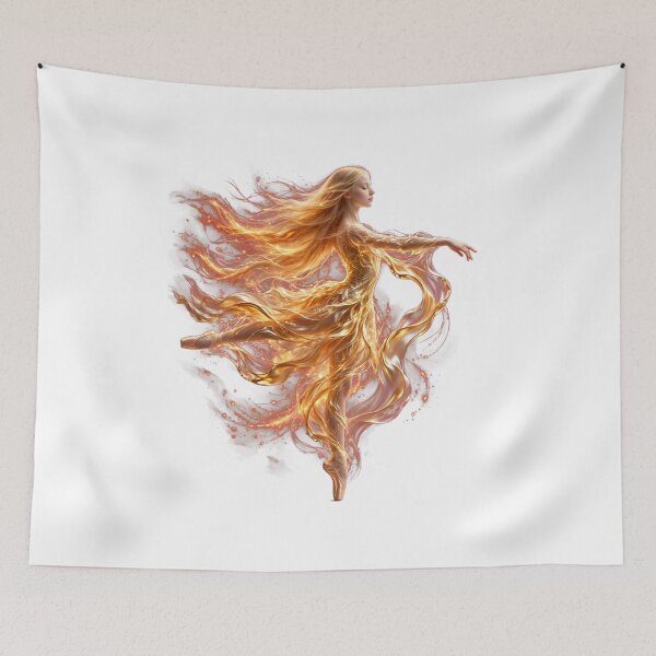 Item preview, Liquid Gold Silk Ballerina Dancer Surreal Art Print designed and sold by  One City Two Children Studio.