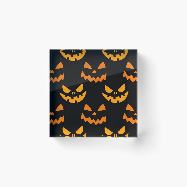 Item preview, Creepy Jack O’ Lantern Faces Halloween Pattern designed and sold by VibnWalls.