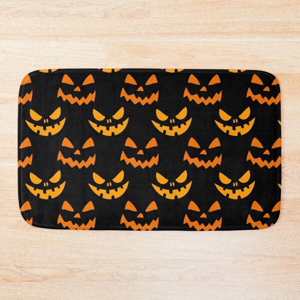Item preview, Creepy Jack O’ Lantern Faces Halloween Pattern designed and sold by VibnWalls.