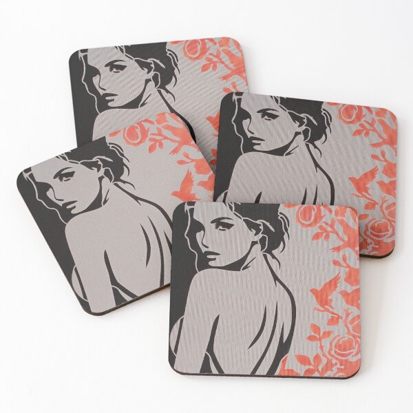 Item preview, Echoes in Coral and Shadow designed and sold by Fluid Paint Art.