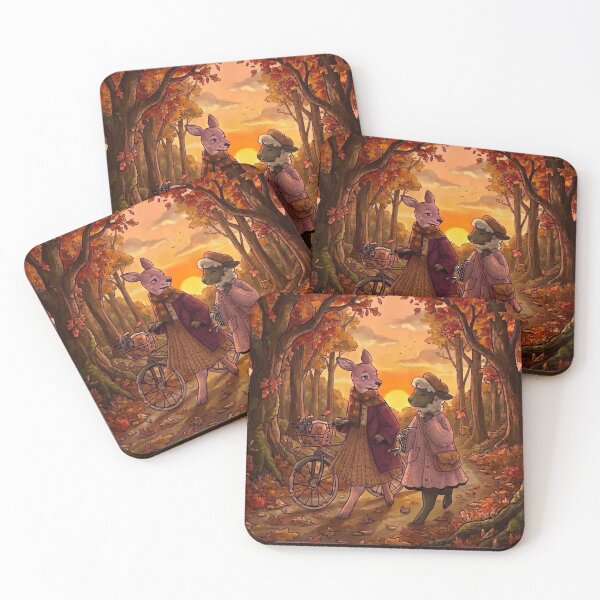 Item preview, Deer and Sheep Walking in Autumn Forest designed and sold by Merli7.