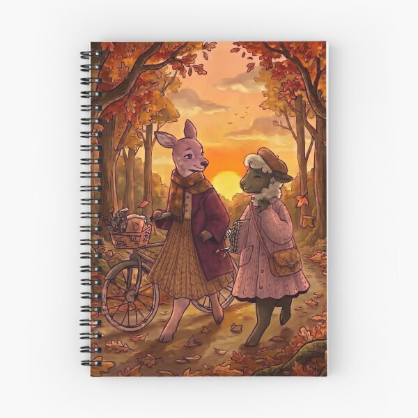 Item preview, Deer and Sheep Walking in Autumn Forest designed and sold by Merli7.
