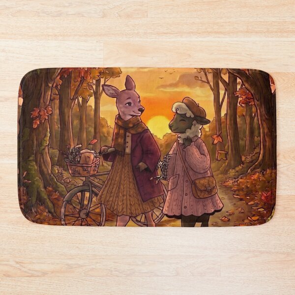 Item preview, Deer and Sheep Walking in Autumn Forest designed and sold by Merli7.