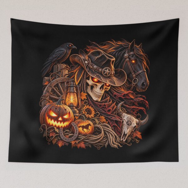 Item preview, Skeleton Cowboy – Spooky Western Halloween Horse designed and sold by  QuarterHorseArt by Just my Studio.