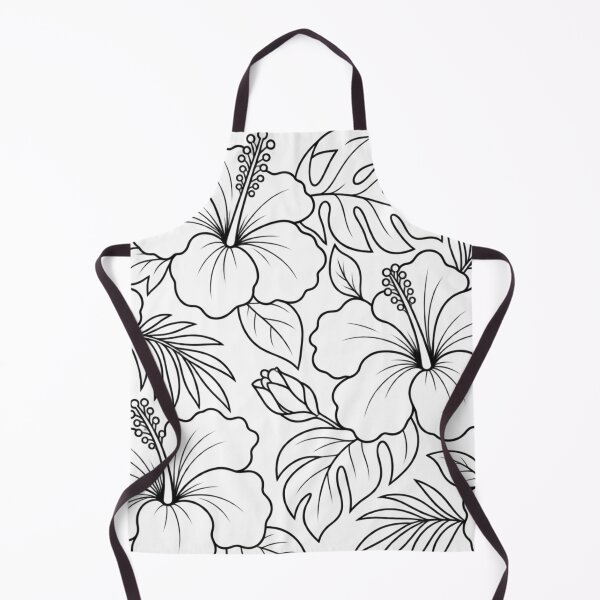 Item preview, Tropical Hibiscus Flowers in Elegant Line Art Pattern. designed and sold by MissYouONLY.