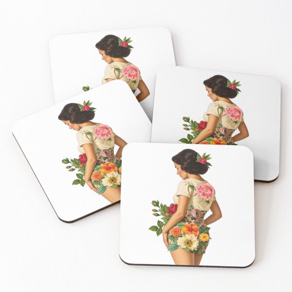 Item preview, Vintage Floral Woman | Botanical Collage Art designed and sold by Whatever Works.
