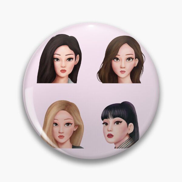 Artikelvorschau, Blackpink-Cartoon entworfen und verkauft von Pop Cult Peaks.