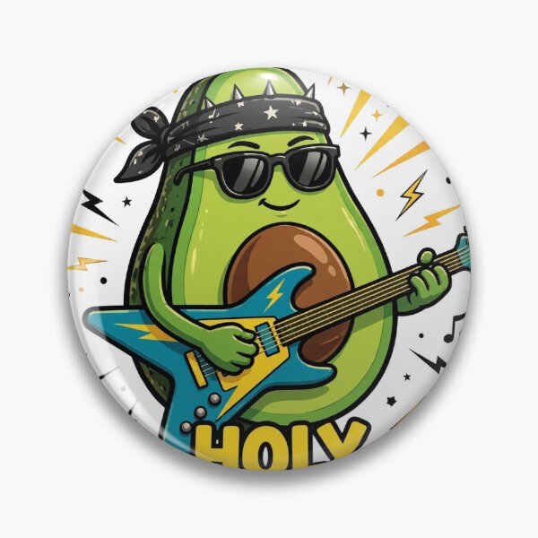 Item preview, Holy Guacamole Funny Avocado Rockstar Guitar T-Shirt designed and sold by ApparelOutpost.