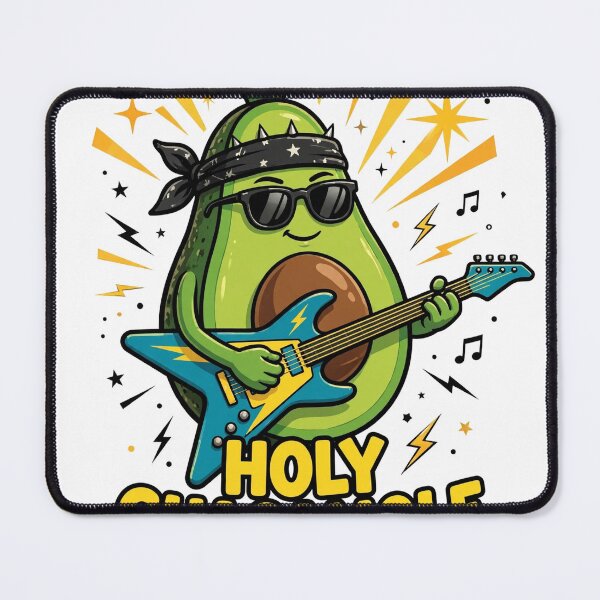 Item preview, Holy Guacamole Funny Avocado Rockstar Guitar T-Shirt designed and sold by ApparelOutpost.