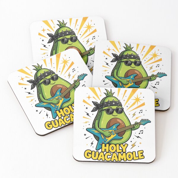 Item preview, Holy Guacamole Funny Avocado Rockstar Guitar T-Shirt designed and sold by ApparelOutpost.