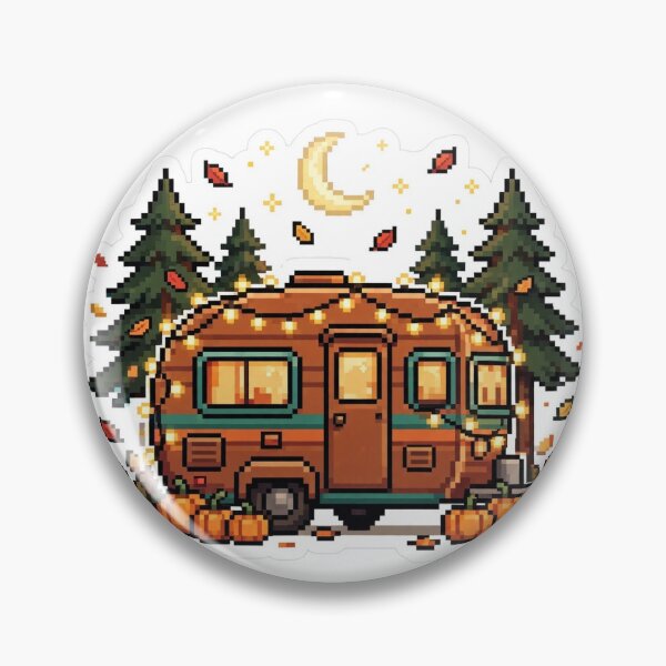 Item preview, Autumn RV Camper Fall Camping Pixel Art designed and sold by Ebodega.