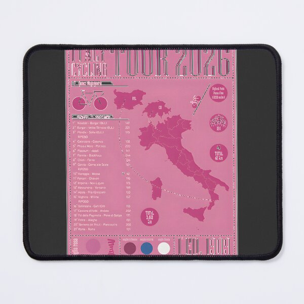 Item preview, Italy Cycling Tour Infographic Map with Key Routes and Highlights designed and sold by WAAZIZ.