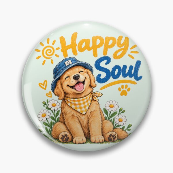 Item preview, Happy Soul Cute Golden Retriever Puppy with Daisies designed and sold by lungpleecha.
