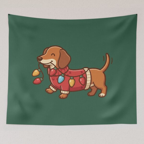 Item preview, Dachshund Tangled in Christmas Lights designed and sold by Rariks.