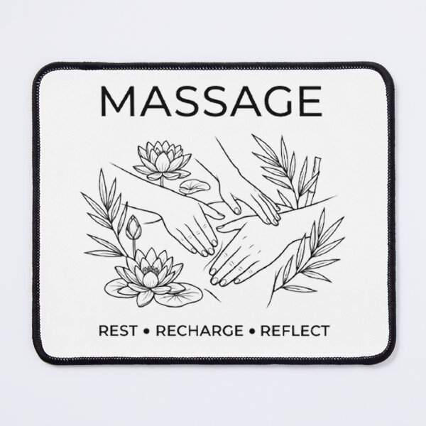 Item preview, Massage Therapy Lotus Floral Line Art - Rest Recharge Reflect designed and sold by PetalsPaws.