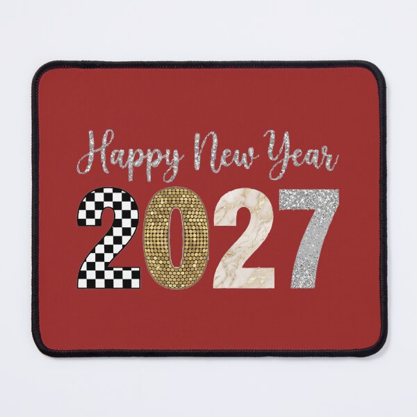 Item preview, Silver Glitter 2027 with Happy New Year Script designed and sold by inkaylindesign.