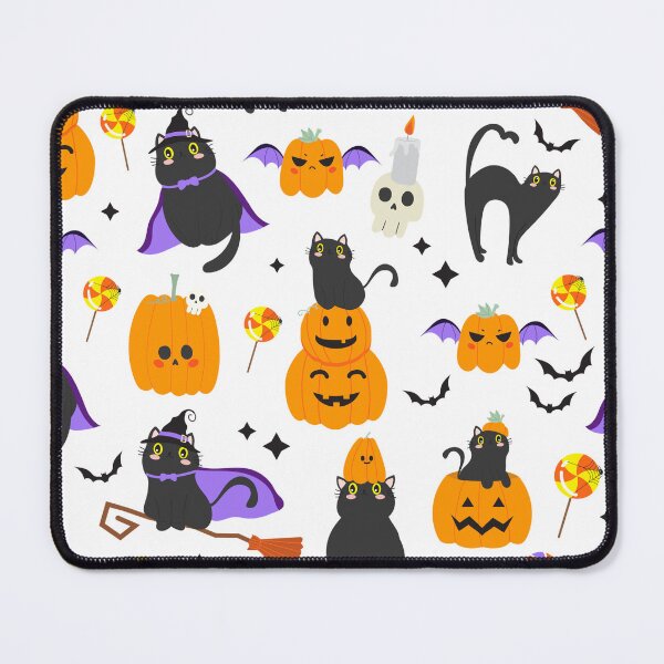 Item preview, Cute Black Cats & Pumpkins Halloween Pattern designed and sold by VibnWalls.