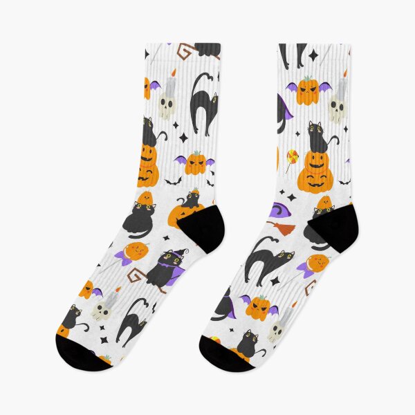 Item preview, Cute Black Cats & Pumpkins Halloween Pattern designed and sold by VibnWalls.