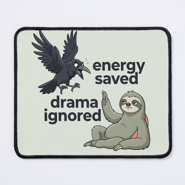Item preview, Energy Saved Drama Ignored Sloth Crow designed and sold by hutofdesigns.