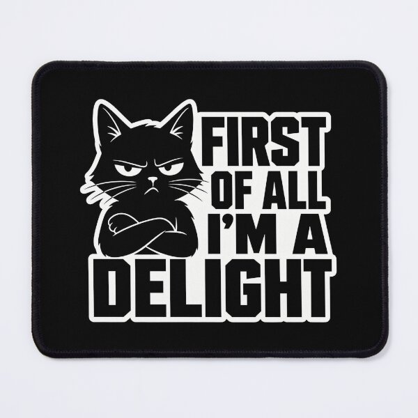 Item preview, First Of All I'm A Delight Sassy Black Cat Shirt designed and sold by digital.stickerperso.com.