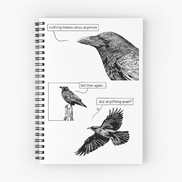 Item preview, corvid thoughts (B/W version) designed and sold by SpaceCatVisions.