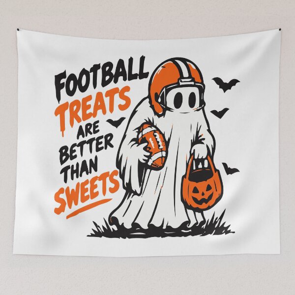 Item preview, Football Treats Are Better Than Sweets - Ghost Halloween  designed and sold by Brexmore3.
