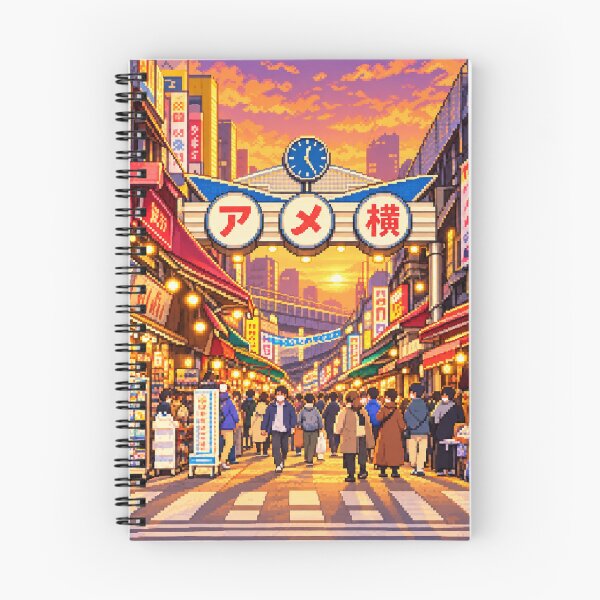 Item preview, Ueno Ameyoko Sunset Pixel Art designed and sold by sabusabu78.