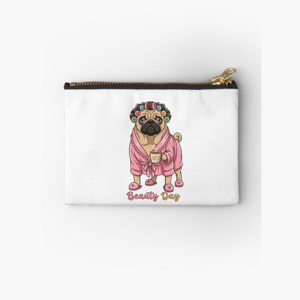 Item preview, Pug in a pink bathrobe on beauty day designed and sold by Angel & Mortimer .