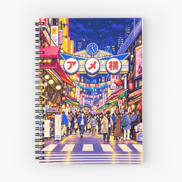 Item preview, Ueno Ameyoko Night Pixel Art designed and sold by sabusabu78.