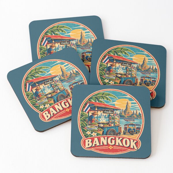 Item preview, Bangkok Street Food Vintage Travel Shirt – Thai Food Lover Retro Thailand Design designed and sold by Globalcitytees.