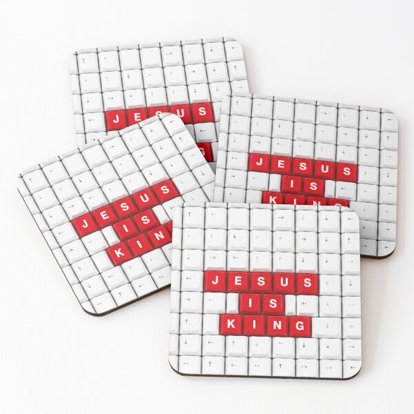 Item preview, Jesus Is King Red Keyboard Keys – Creative Christian Typography Design designed and sold by EatPrayLive.