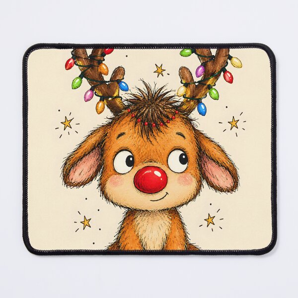 Item preview, Cute Reindeer with Christmas Lights Antlers designed and sold by Pure Craft.