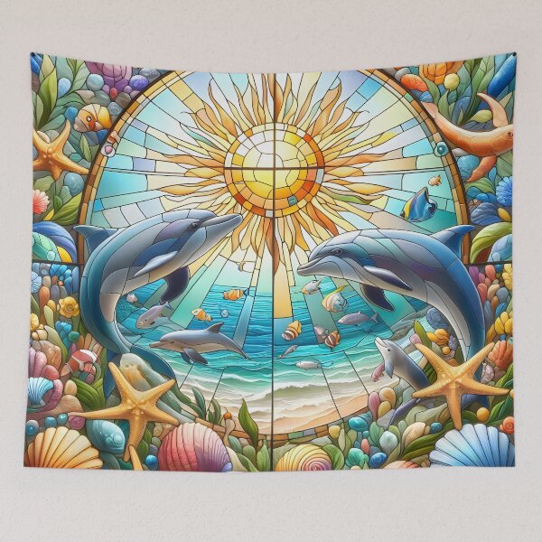 Item preview, Stained Glass Ocean Art designed and sold by Sybille-Yates.