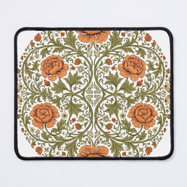 Item preview, Vintage Orange Peony Floral - Circular Botanical Damask Pattern designed and sold by Mittu96.