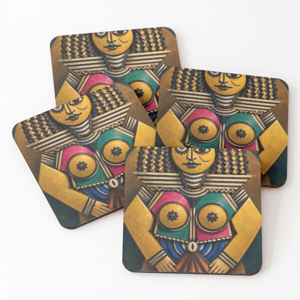 Item preview, African Tribal Goddess Geometric Cubist Art designed and sold by MoArtShop.