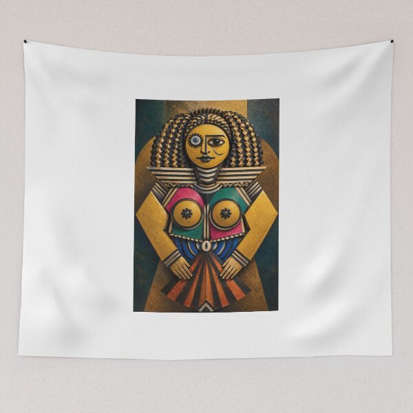 Item preview, African Tribal Goddess Geometric Cubist Art designed and sold by MoArtShop.
