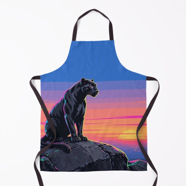 Item preview, Neon Black Panther – Retro Synthwave Sunset Illustration designed and sold by Dogandesighn.