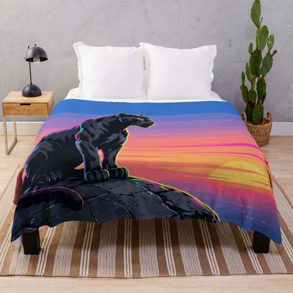 Item preview, Neon Black Panther – Retro Synthwave Sunset Illustration designed and sold by Dogandesighn.