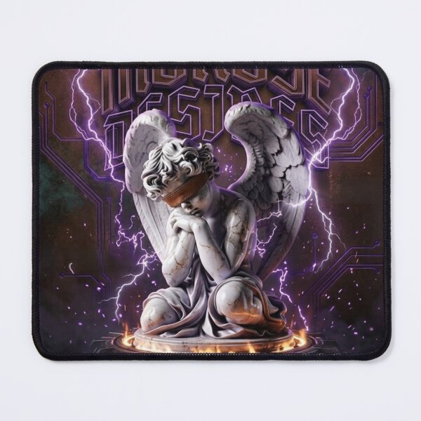 Item preview, Morose Blindfolded Cherub - Y2K Cyber Angel Graphic designed and sold by ODELUNITY.