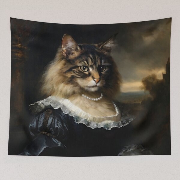 Item preview, Anthropomorphic Victorian Cat Portrait: Lady Meowlisa | Cat Art designed and sold by UnhingedBird.