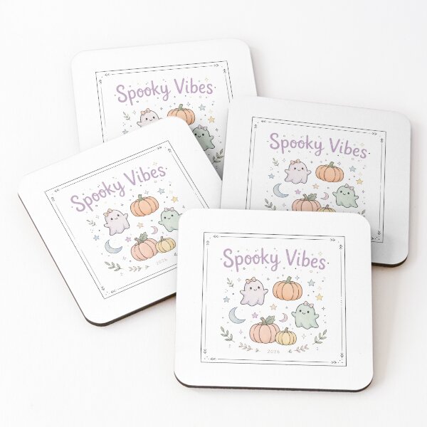 Item preview, Spooky Vibes Pastel Halloween - Cute Ghosts Pumpkins Kawaii Art designed and sold by Mittu96.