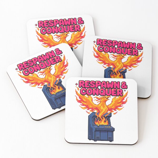 Item preview, Respawn and Conquer Pixel Art Phoenix Gaming T-Shirt designed and sold by ApparelOutpost.