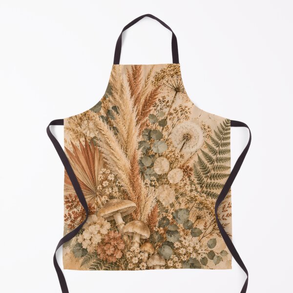 Item preview, Cottagecore Botanical Mushroom Wildflower Watercolour on Cream designed and sold by Jozefin's Studio.