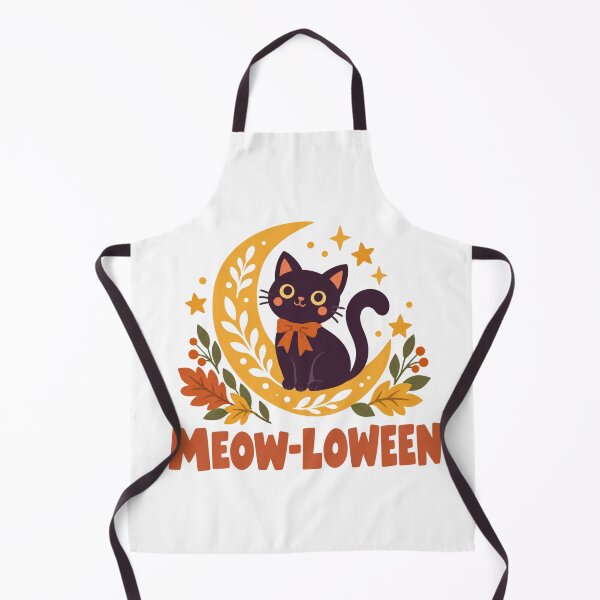 Item preview, Meow-loween Black Cat on Crescent Moon Halloween Cat Lover Fall designed and sold by Backsay.