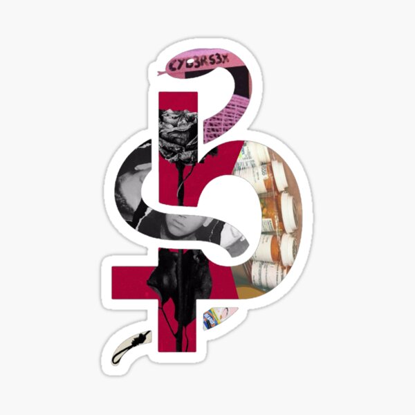 blackbear logo w/ album covers art Sticker