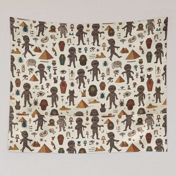 Item preview, Egypt Whimsical Hand Drawn Folk Art Doodle Pattern designed and sold by ART ATTACK ZONE.