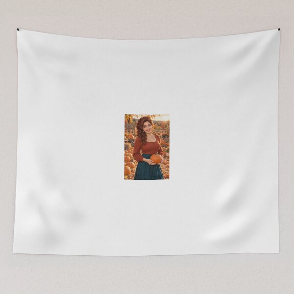 Item preview, Woman in orange top at pumpkin patch designed and sold by CathryneDelamort.
